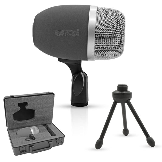 5 Core Kick Drum Microphone Cardioid Dynamic Bass Mic Swivel Adjustable Durable Steel Mesh Grille-0