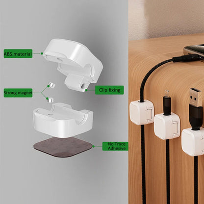 Magnetic Cable Clip Under Desk Cable Management Adjustable Cord Holder