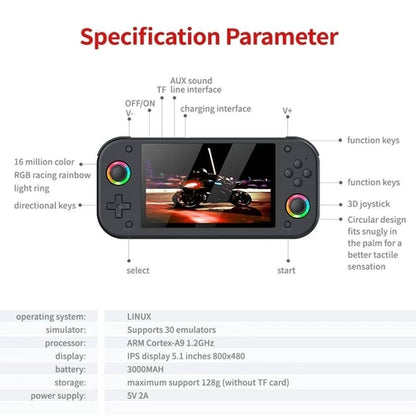 M26 5.1 inch IPS Handheld Retro Game Console 20000 Games  PSP PS1 30